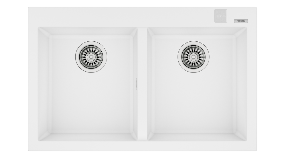 Teka FORSQUARE 790 TG Çift Hazneli Tezgahüstü/TezgahaSıfır White / Beyaz Granit Evye - 115260018