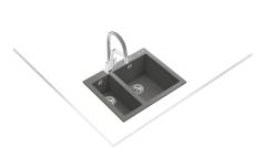 Teka FORSQUARE 590 TG 1.5 Gözlü Tezgahüstü/TezgahaSıfır Stone Grey Granit Evye - 115260020
