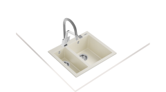 Teka FORSQUARE 590 TG 1.5 Gözlü Tezgahüstü/TezgahaSıfır Krem Granit Evye - 115260022