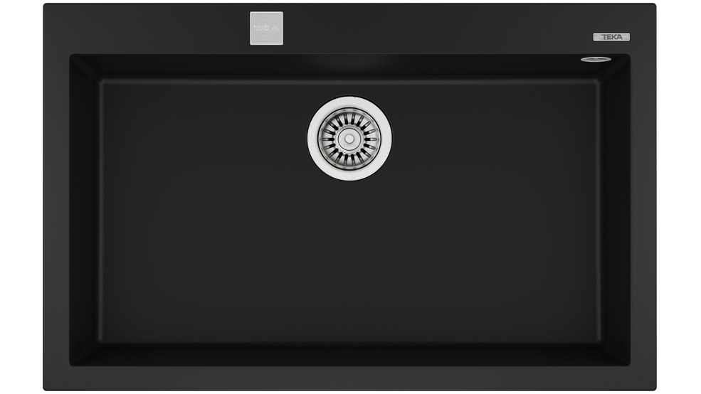 Teka FORSQUARE 72.40 TG Tek Hazneli Tezgahüstü/TezgahaSıfır  Black / Siyah Granit Evye - 115230000