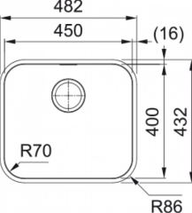 Franke Smart Cuba SRX 110-45 Tezgah Altı Evye - 122.0736.151