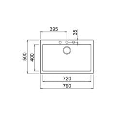 Teka FORSQUARE 72.40 TG Tek Hazneli Tezgahüstü/TezgahaSıfır  Stone Grey Granit Evye - 115230001