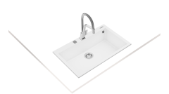 Teka FORSQUARE 72.40 TG Tek Hazneli Tezgahüstü/TezgahaSıfır  White / Beyaz Granit Evye - 115230004