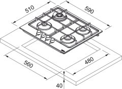 Franke FHSM 604 3G DC BK C 4 Gözlü Siyah Cam  - 106.0734.773