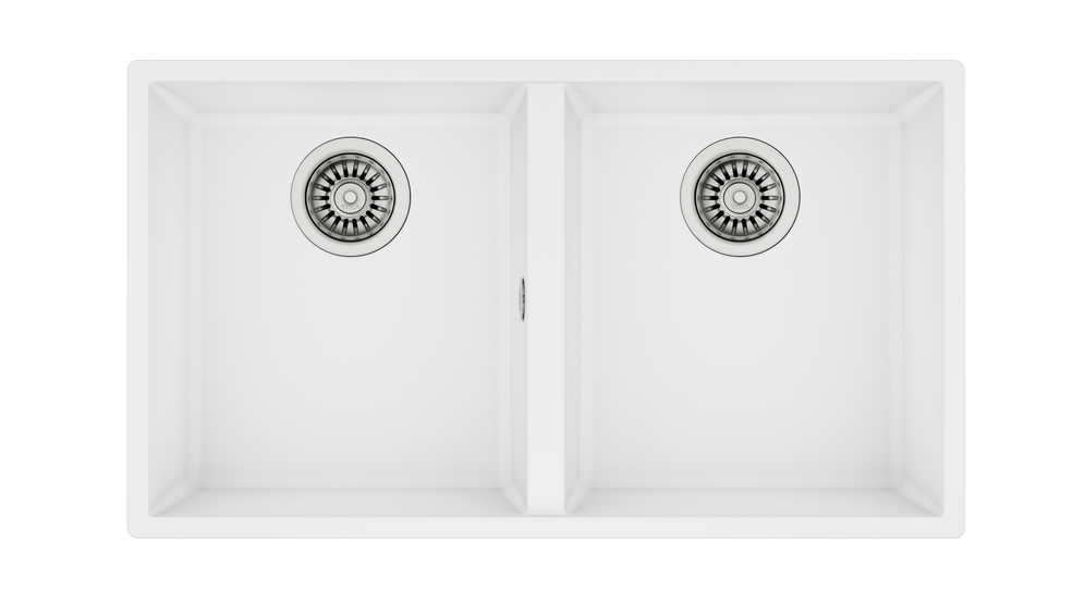 Teka SQUARE 760 TG 2 Gözlü  Tezgahaltı Damlalıksız Granit White / Beyaz Eviye - 115260028