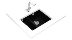 Teka SQUARE 560 TG 1.5 Gözlü Tezgah Altı Damlalıksız Granit  Black / Siyah Evye - 115260029