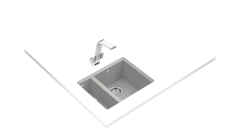 Teka SQUARE 560 TG 1.5 Gözlü Tezgah Altı Damlalıksız Granit Stone Grey Evye - 115260030