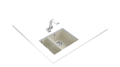 Teka SQUARE 560 TG 1.5 Gözlü Tezgah Altı Damlalıksız Granit Krem Evye - 115260032