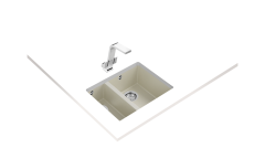 Teka SQUARE 560 TG 1.5 Gözlü Tezgah Altı Damlalıksız Granit Krem Evye - 115260032