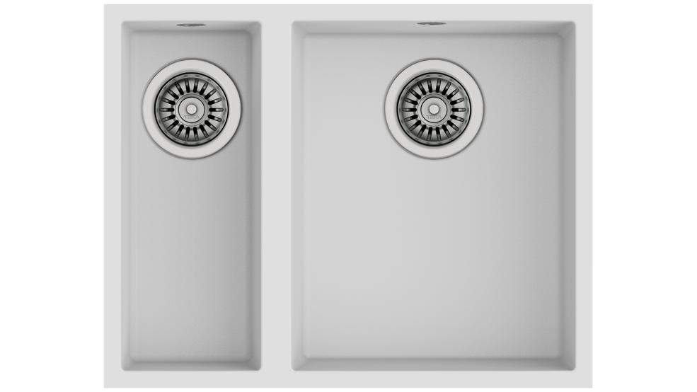 Teka SQUARE 560 TG 1.5 Gözlü Tezgah Altı Damlalıksız Granit White / Beyaz Evye - 115260033