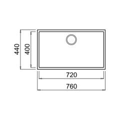 Teka SQUARE 72.40 TG Tek Hazneli Tezgahaltı Damlalıksız Granit Black / Siyah Evye - 115230015