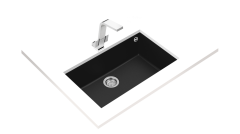 Teka SQUARE 72.40 TG Tek Hazneli Tezgahaltı Damlalıksız Granit Black / Siyah Evye - 115230015