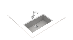 Teka SQUARE 72.40 TG Tek Hazneli Tezgahaltı Damlalıksız Granit Stone Grey Evye - 115230016