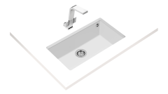 Teka SQUARE 72.40 TG Tek Hazneli Tezgahaltı Damlalıksız Krem White / Beyaz Evye - 115230019