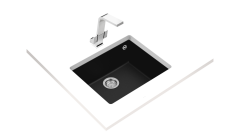 Teka SQUARE 50.40 TG Tek Hazneli Tezgah Altı Damlalıksız  Black / Siyah Granit Evye - 115230020