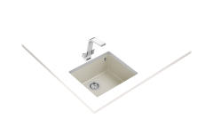 Teka SQUARE 50.40 TG Tek Hazneli Tezgah Altı Damlalıksız Krem Granit Evye - 115230023