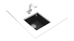 Teka SQUARE 40.40 TG Tek Hazneli Tezgah Altı Damlalıksız Black / Siyah Granit Evye - 115230025
