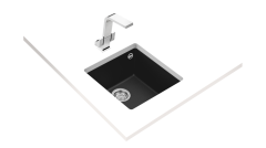 Teka SQUARE 40.40 TG Tek Hazneli Tezgah Altı Damlalıksız Black / Siyah Granit Evye - 115230025