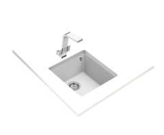 Teka SQUARE 40.40 TG Tek Hazneli Tezgah Altı Damlalıksız White / Beyaz Granit Evye - 115230029