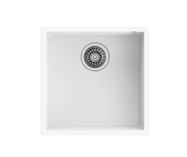Teka SQUARE 40.40 TG Tek Hazneli Tezgah Altı Damlalıksız White / Beyaz Granit Evye - 115230029
