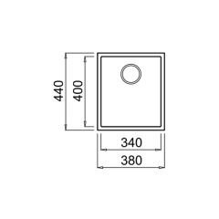 Teka SQUARE 34.40 TG Tek Hazneli Tezgah Altı Damlalıksız Black / Siyah Granit Evye - 115230030