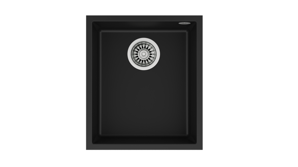 Teka SQUARE 34.40 TG Tek Hazneli Tezgah Altı Damlalıksız Black / Siyah Granit Evye - 115230030