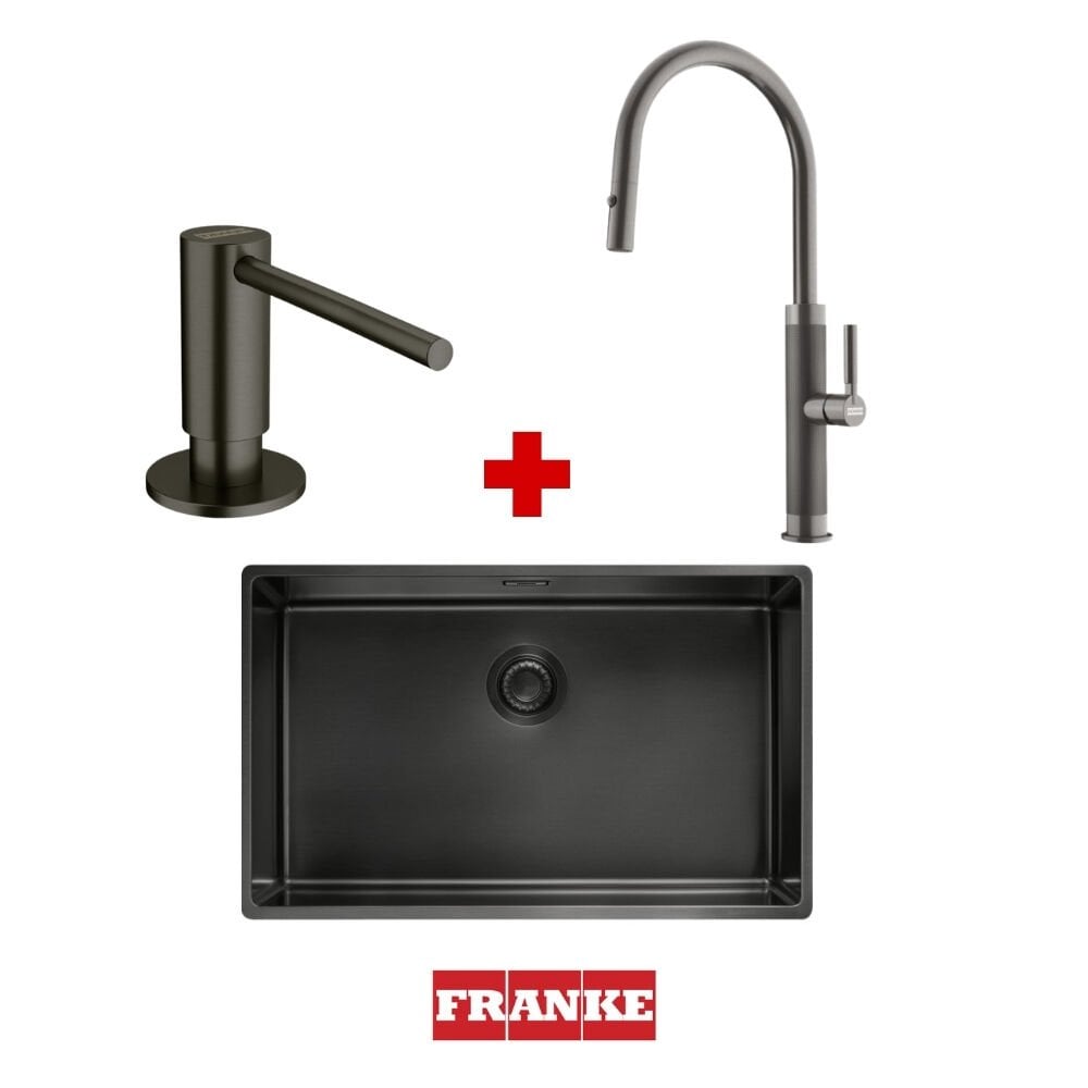 Franke Kampanya Mythos Masterpiece Antrasit Evye - Armatür - Sabunluk Set