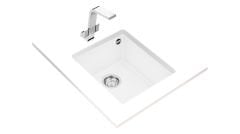 Teka SQUARE 34.40 TG Tek Hazneli Tezgah Altı Damlalıksız White / Beyaz Granit Evye - 115230034