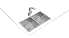 Teka FLEXLINEA RS15 2B 740  Tezgaha Sıfır/ Tezgah Altı/Tezgah Üstü  2 Gözlü  Paslanmaz Çelik Evye - 115030009