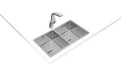 Teka FLEXLINEA RS15 2B 740  Tezgaha Sıfır/ Tezgah Altı/Tezgah Üstü  2 Gözlü  Paslanmaz Çelik Evye - 115030009