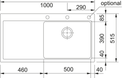 Franke Mythos MTG 611-100 SOL Damlalıklı Slate Grey  Granit Evye 114.0742.324