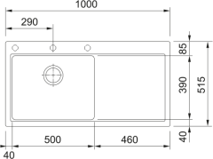 Franke Mythos MTG 611-100 Sağ Damlalıklı Stone Grey Granit Evye 114.0742.321
