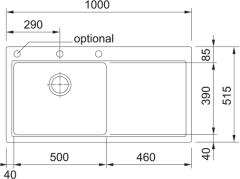 Franke Mythos MTG 611-100 Sağ  Damlalıklı Bianco (Beyaz) Granit Evye 114.0742.323