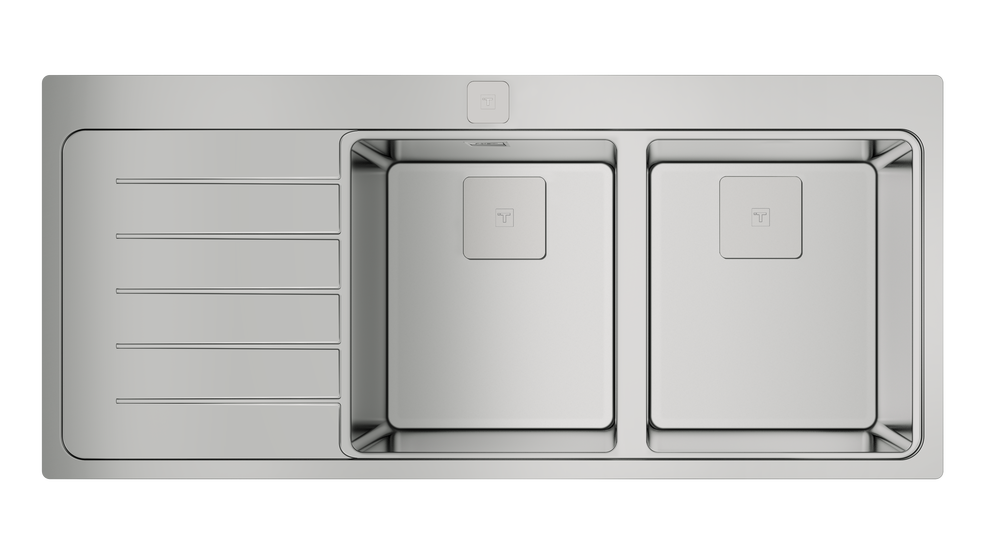 Teka ZENIT RS15 2B 1D AUTO  2 Gözlü Tezgah Üstü Sol Damlalıklı Paslanmaz Çelik Evye - 115160005