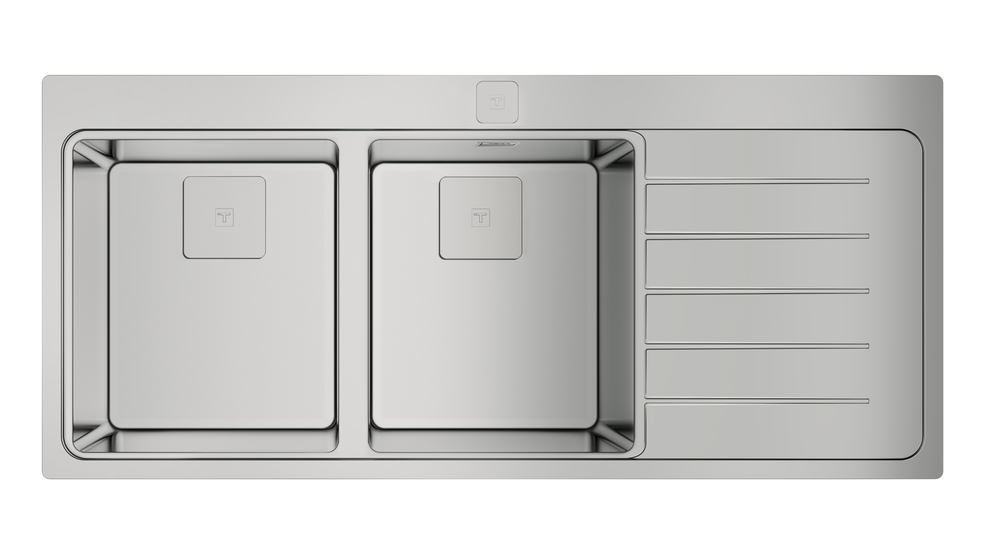 Teka ZENIT RS15 2B 1D AUTO  2 Gözlü Tezgah Üstü Sağ Damlalıklı Paslanmaz Çelik Evye - 115160003