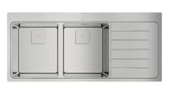 Teka ZENIT RS15 2B 1D AUTO  2 Gözlü Tezgah Üstü Sağ Damlalıklı Paslanmaz Çelik Evye - 115160003