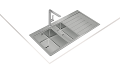 Teka ZENIT RS15 1½B 1D AUTO PureLine 1.5 Gözlü Tezgah Üstü Sağ Damlalıklı Paslanmaz Çelik Evye - 115130000