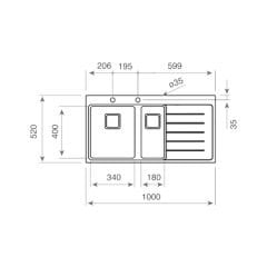 Teka ZENIT RS15 1½B 1D AUTO PureLine 1.5 Gözlü Tezgah Üstü Sağ Damlalıklı Paslanmaz Çelik Evye - 115130000