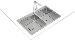 Teka ZENIT RS15 2B 86 AUTO 2 Gözlü Tezgah Üstü Damlalıklız Paslanmaz Çelik Evye - 115030015