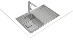 Teka ZENIT RS15 1B 1D R 86 AUTO Tezgah Üstü Sağ Damlalıklı Paslanmaz Çelik Evye - 115100003