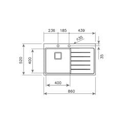 Teka ZENIT RS15 1B 1D R 86 AUTO Tezgah Üstü Sağ Damlalıklı Paslanmaz Çelik Evye - 115100003