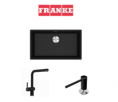 Maris MRG 210/110-72 Granit Nero + Active Plus Nero Armatur ve Sıvı sabunluk Kampanyası
