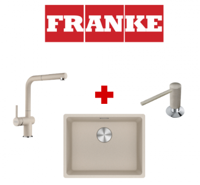 Franke Kampanya Maris MRG 110-52 Granit Sahara Evye Active Plus Spiralli Sahara Armatür ve Sıvı Sabunluk Kampanyası