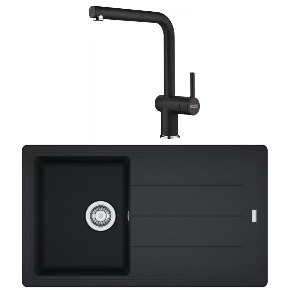 Franke Basis BFG 611-86 Granit Nero  + Active Plus Nero Armatür Kampanyası
