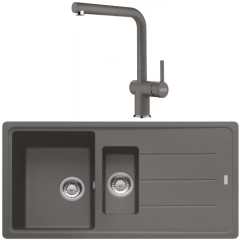 Franke Basis BFG 651 Fragranite Stone Grey Evye + Active Plus Stone Grey Armatur Kampanyası