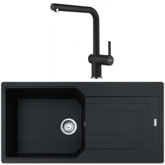 Franke Urban UBG 611-100 Granit Nero Evye + Active Plus Nero Armatür Kampanyası