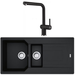 Franke Urban UBG 651-100 Granit Nero Evye + Active Plus Nero Armatur Kampanyası