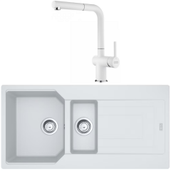 Franke Urban UBG 651-100 Granit Bianco Evye + Active Plus Bianco Armatur Kampanyası