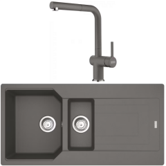 Franke Urban UBG 651-100 Fragranite Stone Grey Evye + Active Plus Stone Grey Armatur Kampanyası
