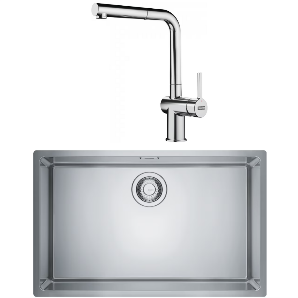 Franke Maris MRX 110-70 İnox  Tezgah altı Çelik Evye + Sirius Doccia Spiralli Çelik Armatur Kampanyası